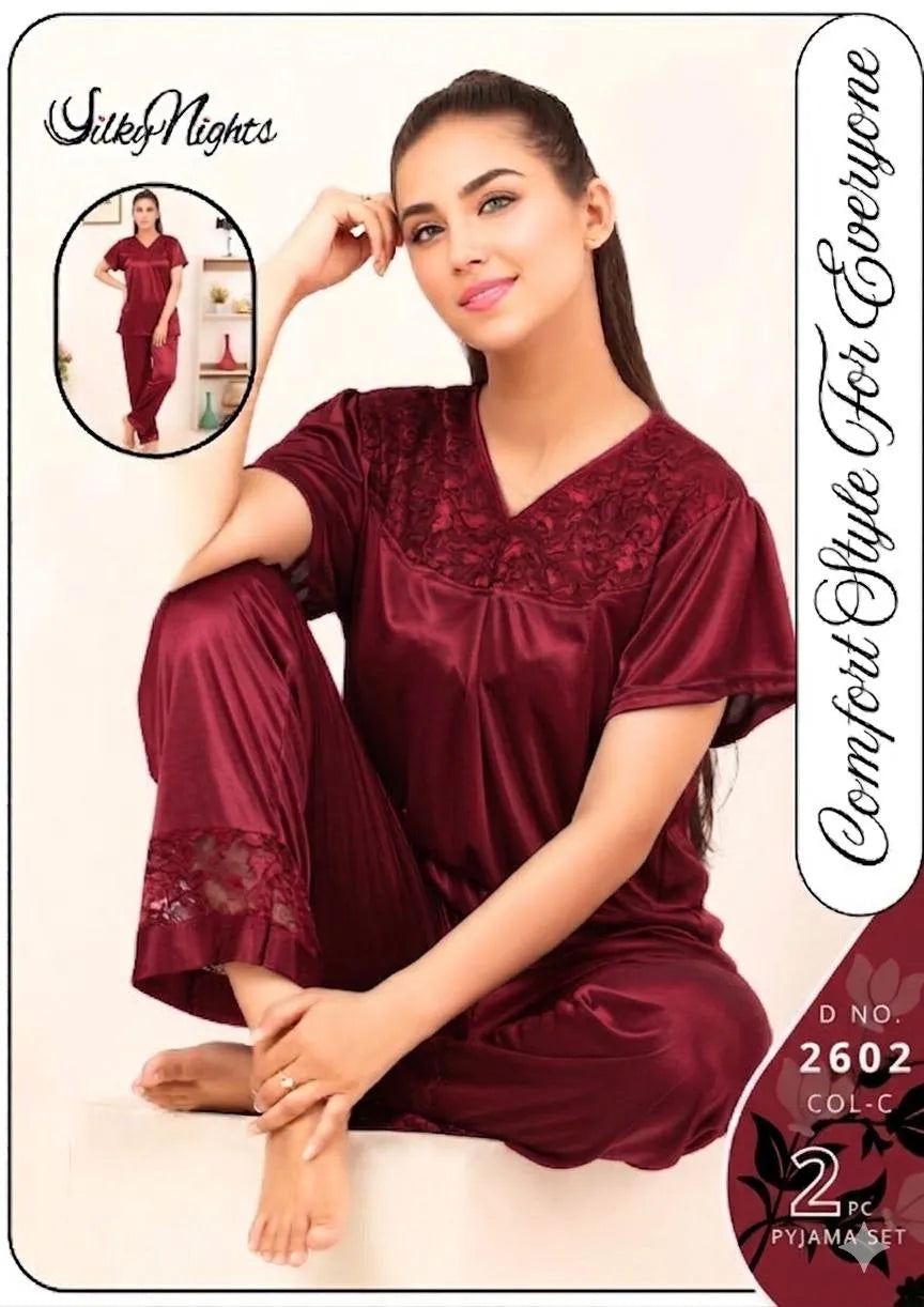 Crimson Lace Camisole Set for Women 2 Pcs