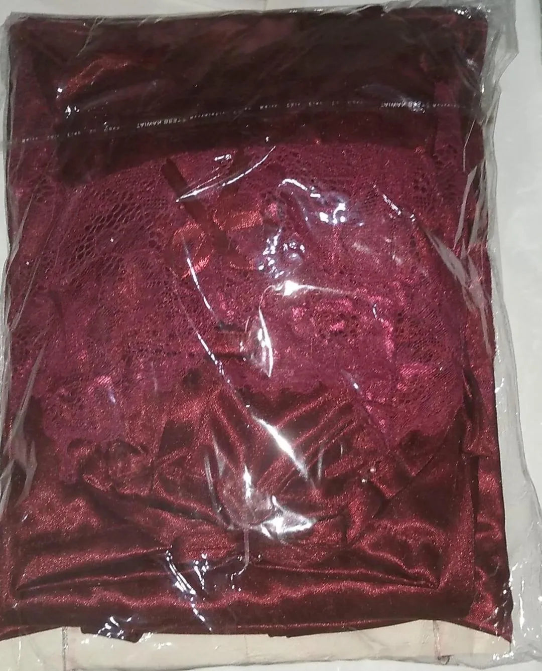 Crimson Lace Camisole Set for Women 2 Pcs