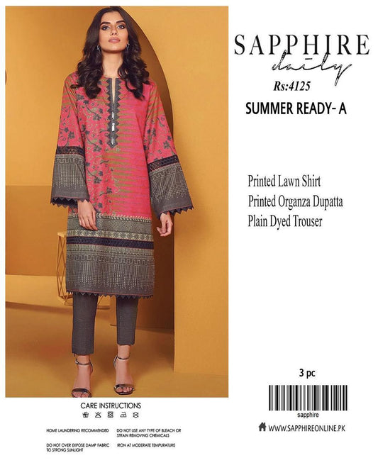 Sapphire Printed Lawn 3Pc Summer Ready A Set