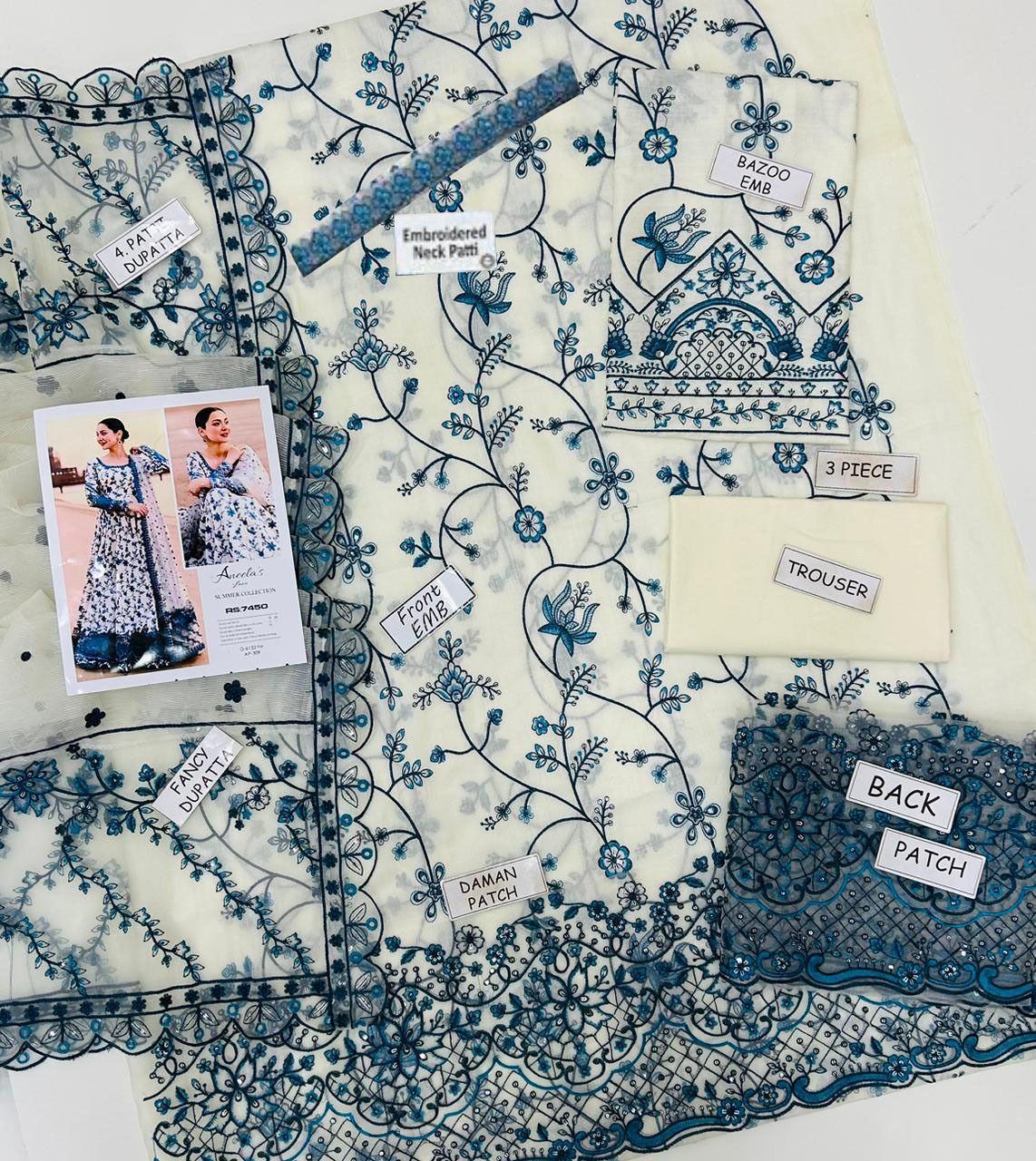 Heavy Embroidered 3 piece
