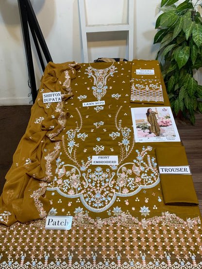 Full Embroidered Lawn 3pc