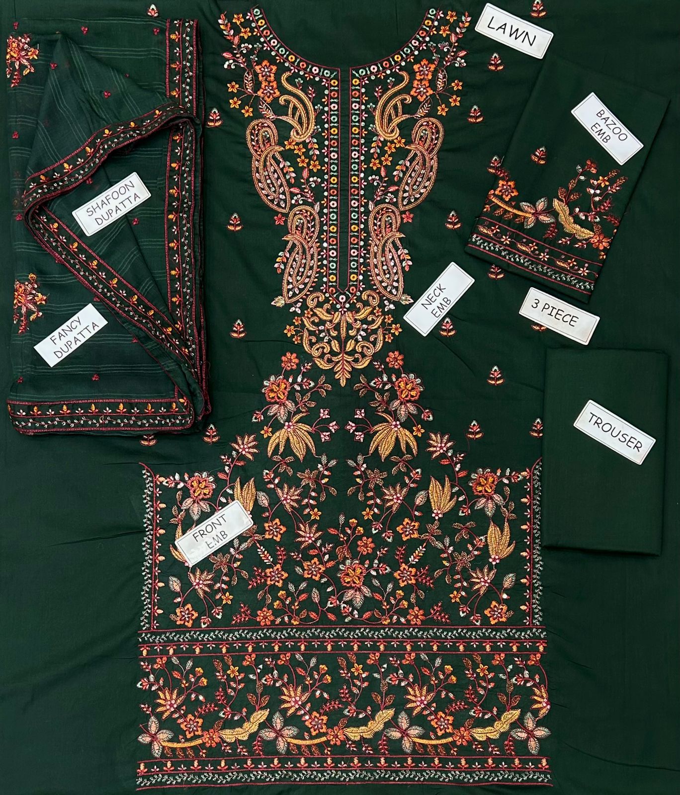Fabric Fine Quality Lawn 3pc